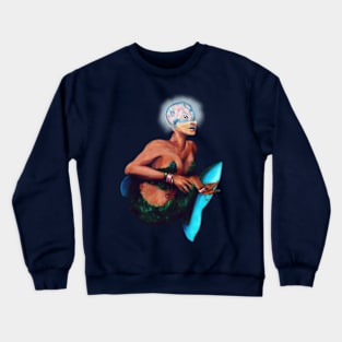 Barreleye Mermaid - Creepy Mermaid Fantasy Art Crewneck Sweatshirt